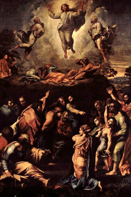 Raffaello Santi: Jézus színeváltozása (Pinacoteca Vaticana) 